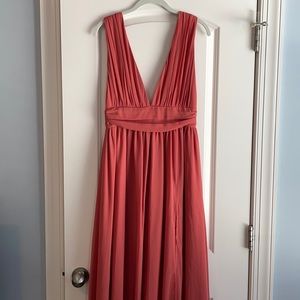 Dusty rose floor length dress